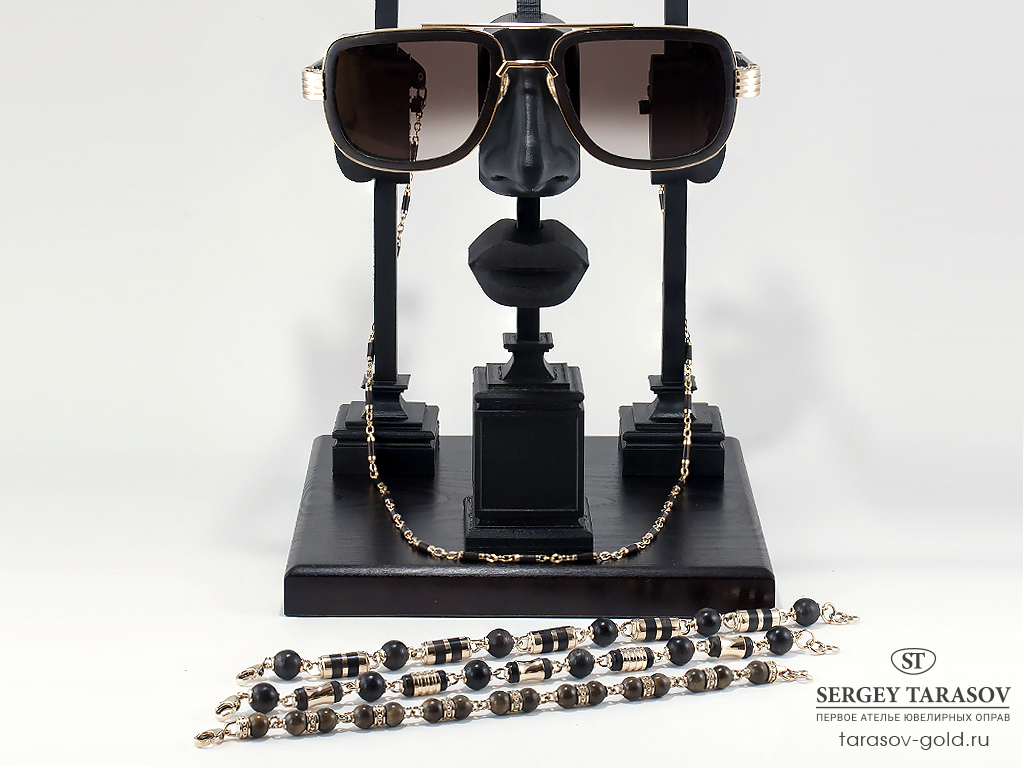 Гарнитур BOSS-LVV: Солнцезащитные очки, цепочка, три браслета со вставками из черного и железного дерева